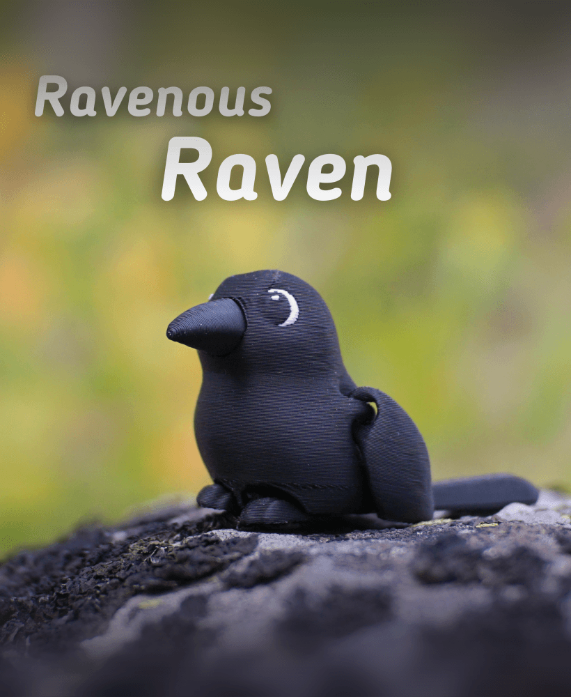 Ravenous Raven - Articulated Fidget Raven - Ludo Animal 3d model