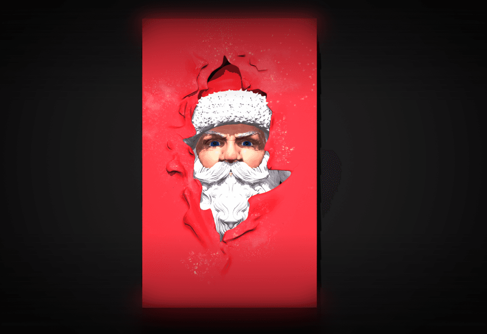High-Detail Santa/Father Frost Relief Wall Art - Unique Ripped Wall Effect - 3D Print Ready STL 3d model