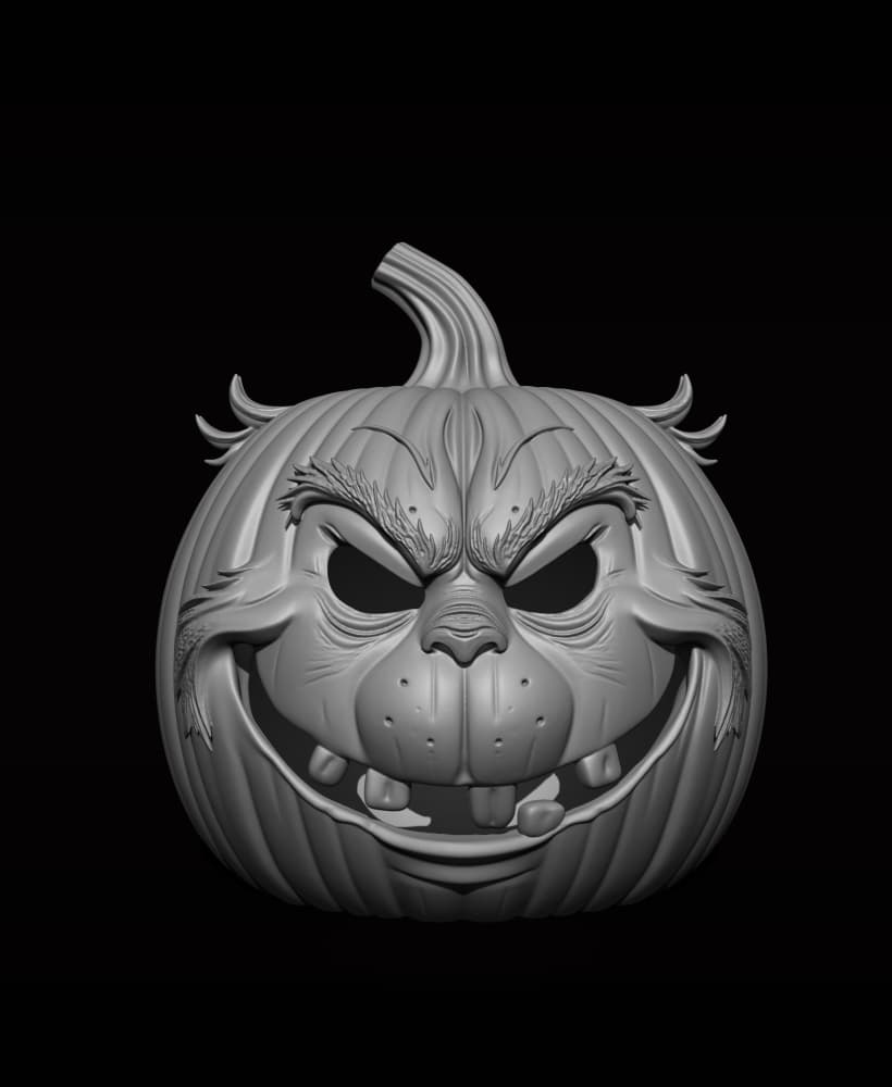 Grinch Pumpkin for Halloween Lamp 3d model