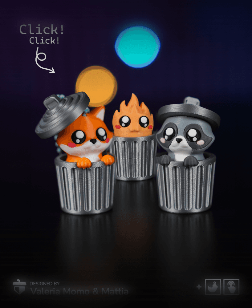 Trash Clicker Pack (Raccoon & Fox) 3d model