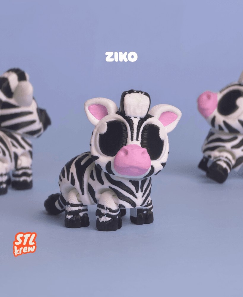 Cute articulated Zebra - Ziko 3d model