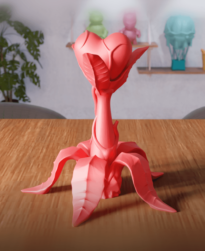 Heart Bud Botanical Statue 3d model