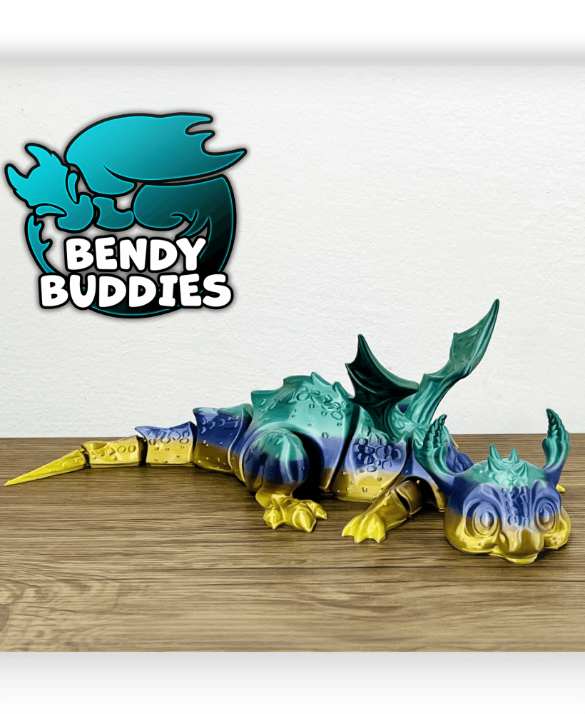 Cute Dragon Dreamy / Dino Articulated / Print-in-Place Dinosaur / Fable Beast / Fantasy World 3d model