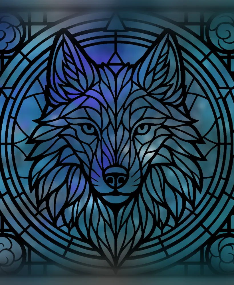 Wolf for wall decor or stained glass resin DIY 3d model