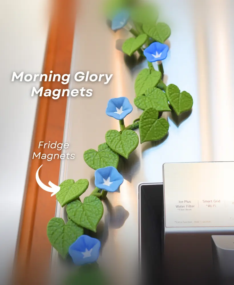 Morning Glory Magnets - Ivy Fridge Magnet - Flower Magnets 3d model