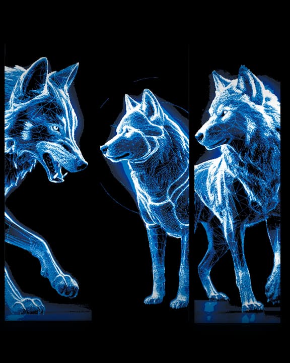 Electric Wolves Set of 3 Bookmarks 3d model