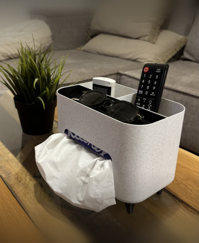 Living Room Organizer with Napkin Slot, Remotes & Essentials Storage 3d model