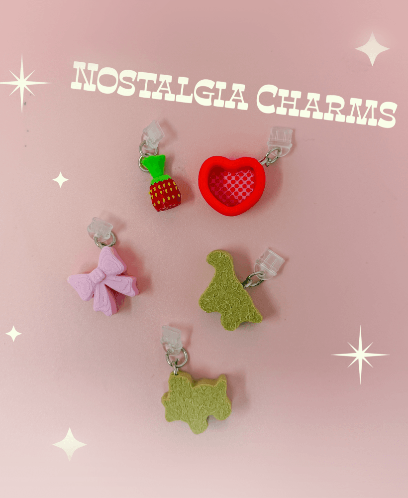 Nostalgia Charm - Dust Plug USB-C for Kindle, Phone, Keychain - Retro Kitschy Cottagecore Whimsical 3d model