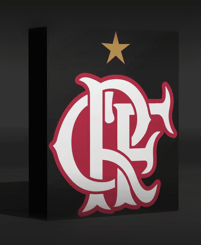 LED Illuminated Flamengo Crest Plaque - Easy 3D Print Model (3MF) 3d model