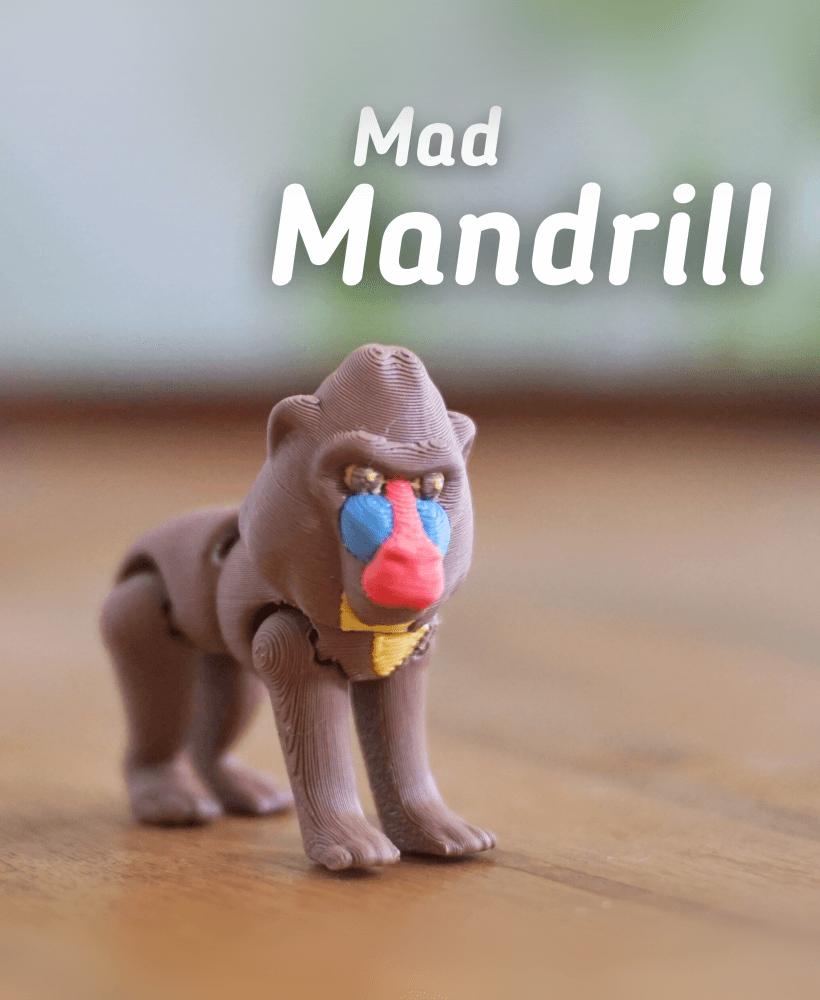 Mad Mandrill - Articulated Fidget Mandrill - Ludo flexy 3d model