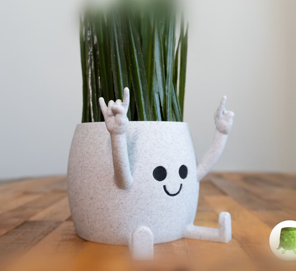 Happy Sitting Pot Horns Hand 3d model