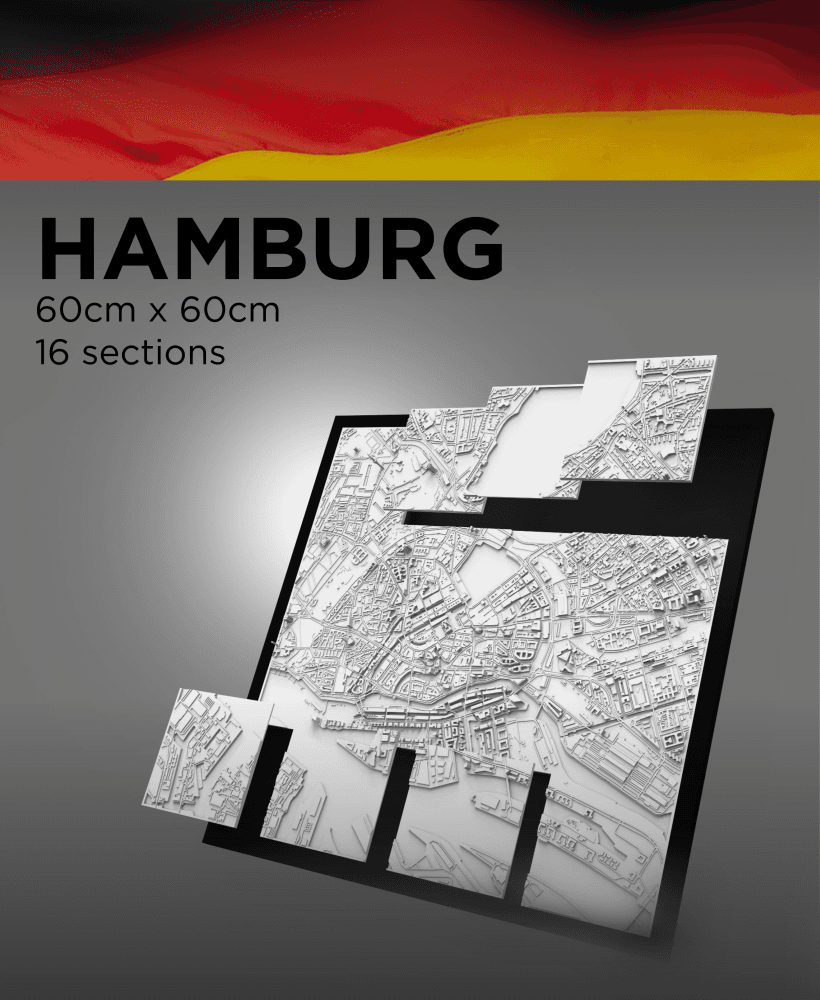 HAMBURG, Skyline 3d map 3d model