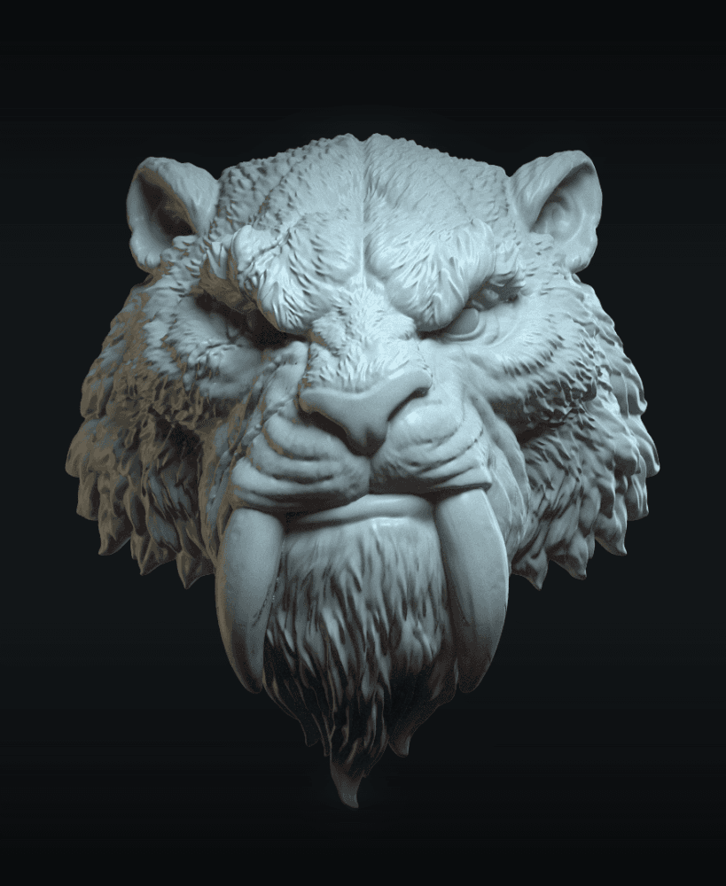 Sabertooth v2_Action Figure Head 3d model