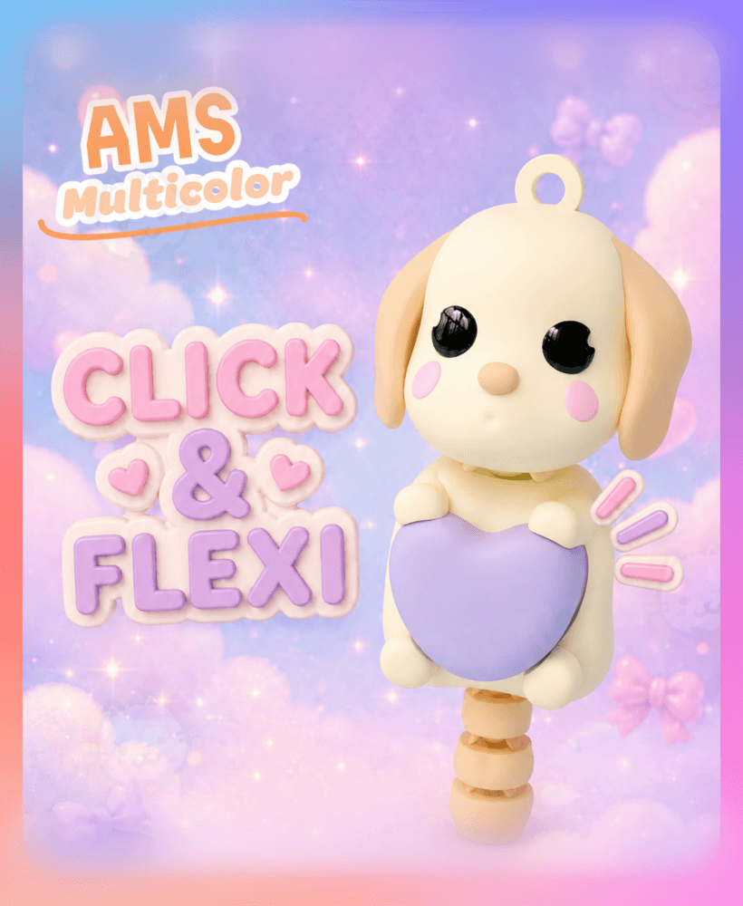 Labrador Retriever Love Heart Fidget Clicker Toy (Multicolor) 3d model
