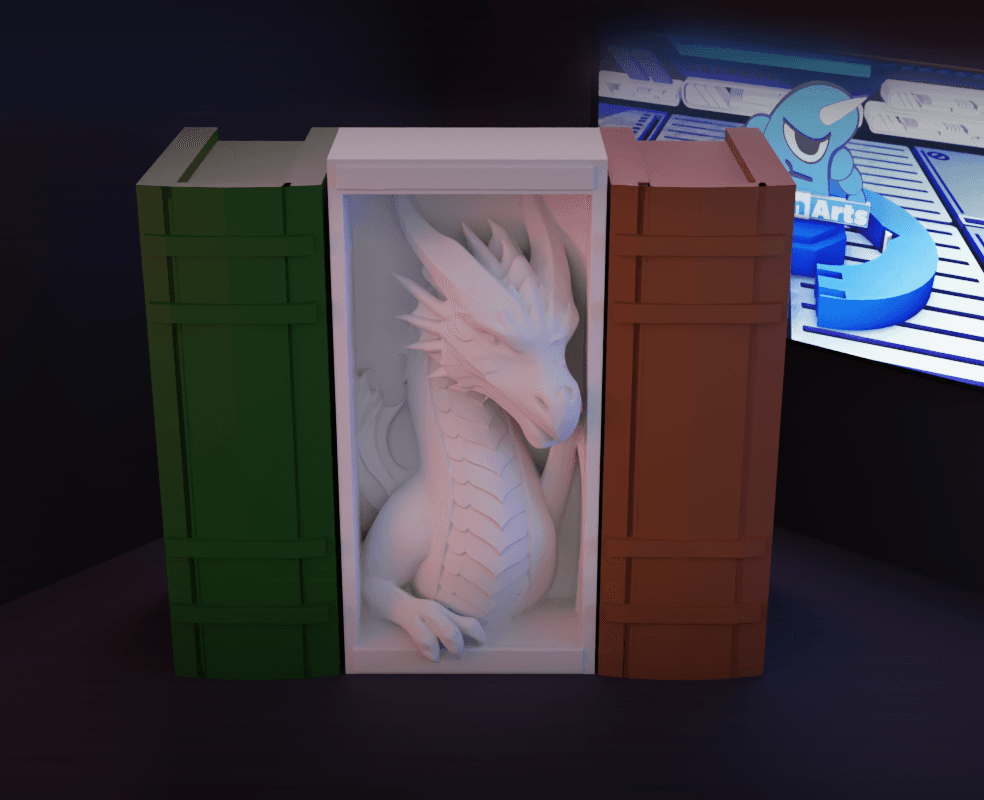 Aparador livros dragao.stl 3d model
