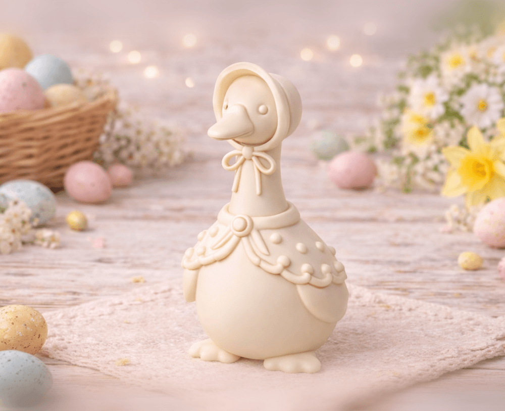 Goose Figurine STL | Whimsical Easter Goose Decor | Kawaii Spring Animal 3D Print 3d model