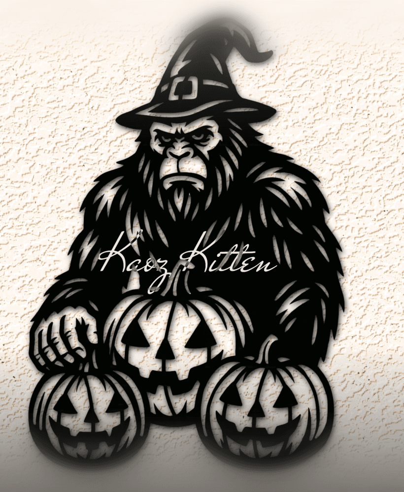 Sasquatch Pumpkin Protector Wall Art Home Decor 3d model