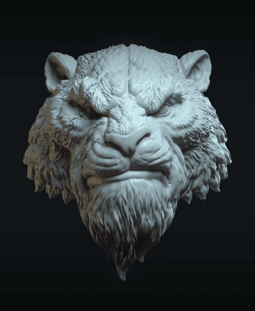 Tiger v3 Action_figure_head 3d model