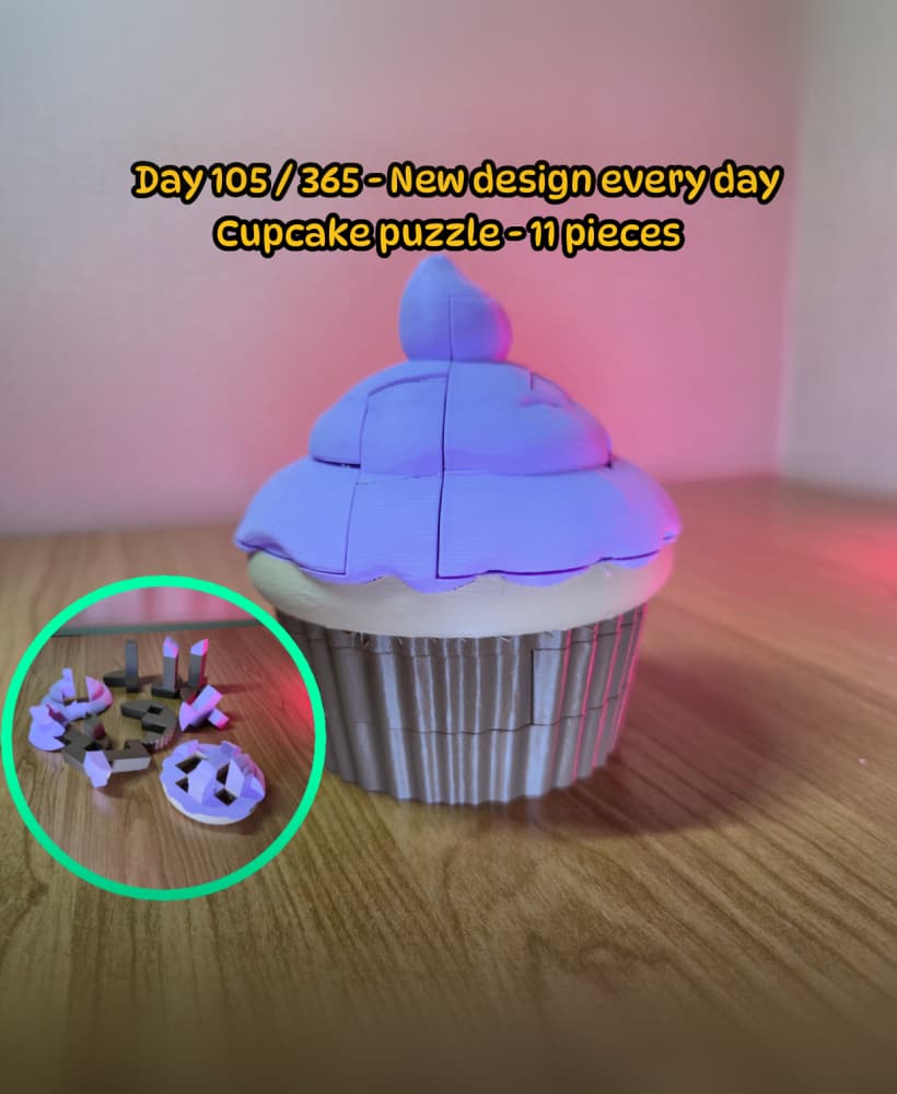Cupcake puzzle - 11 pieces 3d model