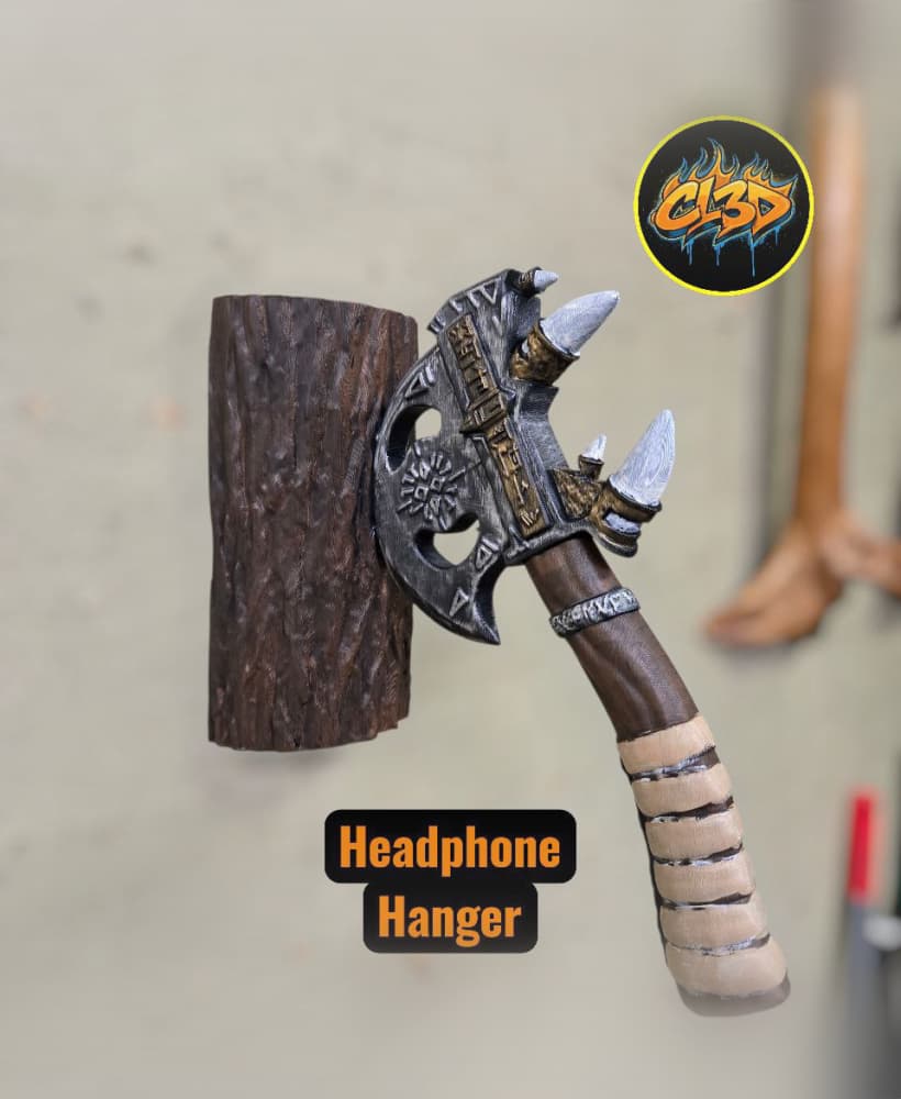 Hieroglyph Axe Headphone Hanger 3d model