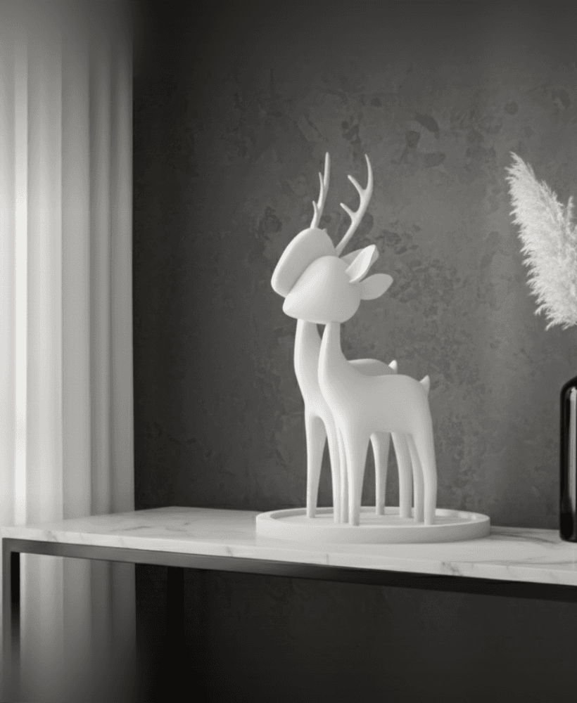 Customizable-Couple Deer Vanity Tray 3d model