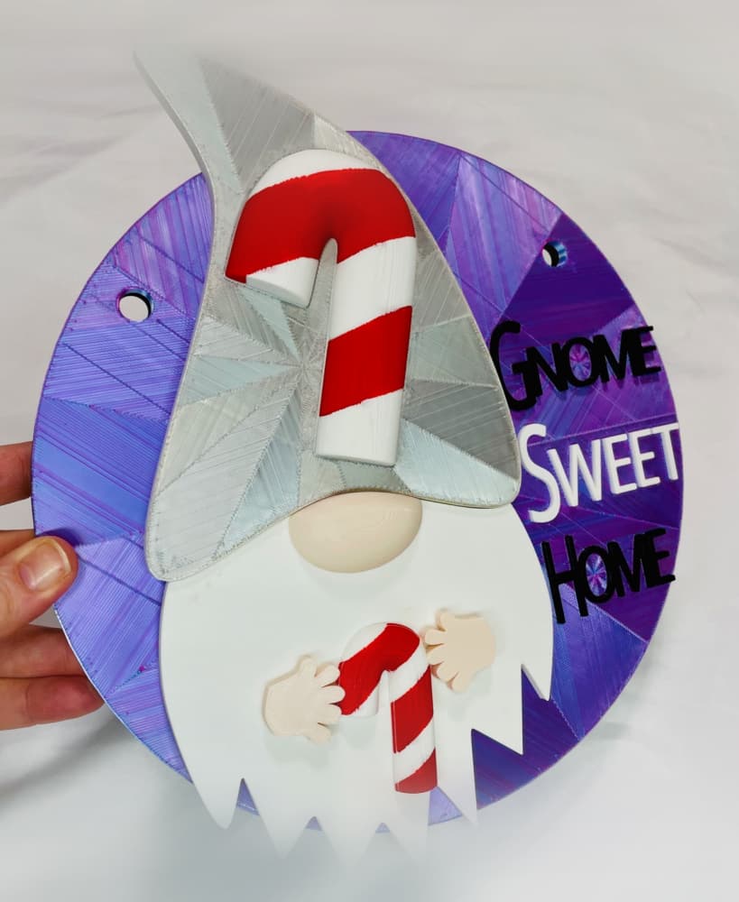 Magnetic Candy Cane Hat For Modular Gnome Sign 3d model