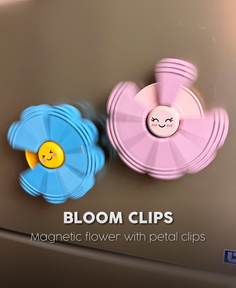 BLOOM CLIPS | MAGNETIC FLOWER WITH PETAL CLIPS 3d model
