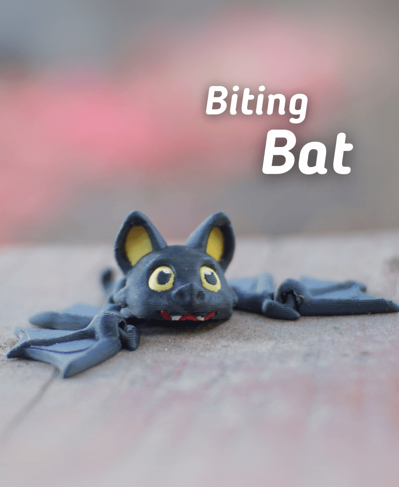 Biting Bat - Articulated Fidget Bat - Ludo Animal 3d model