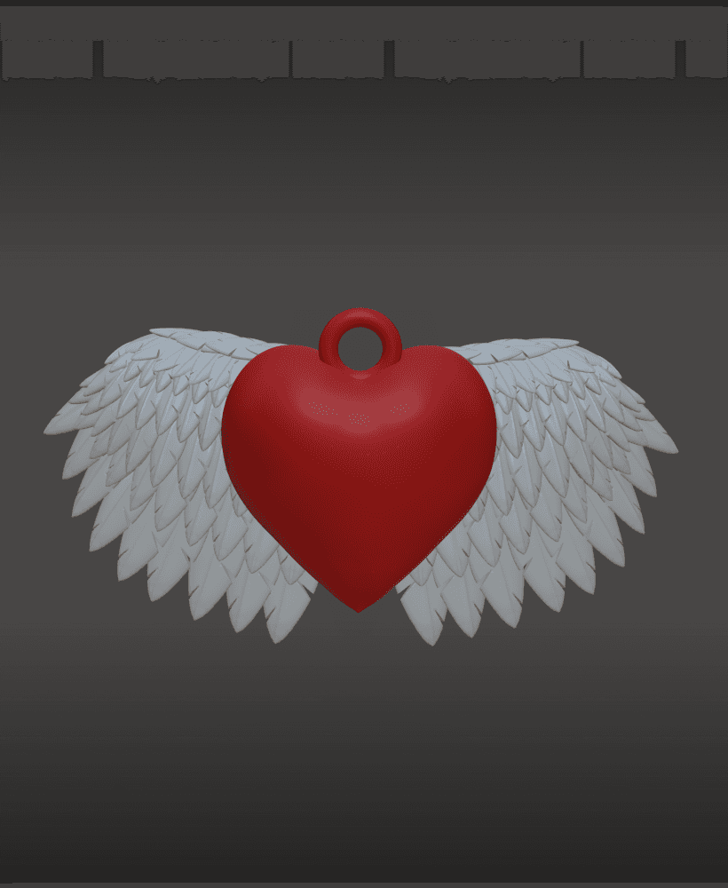 Winged Heart Ornament 3d model
