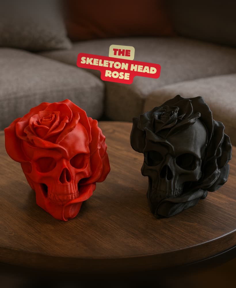 THE SKELETON HEAD ROSE / FORBIDDEN ROSE / GOTHIC DECOR / HALLOWEEN DECOR 3d model