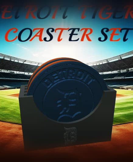 Detroit Tigers Coaster Holder Set (MLB) 3d model
