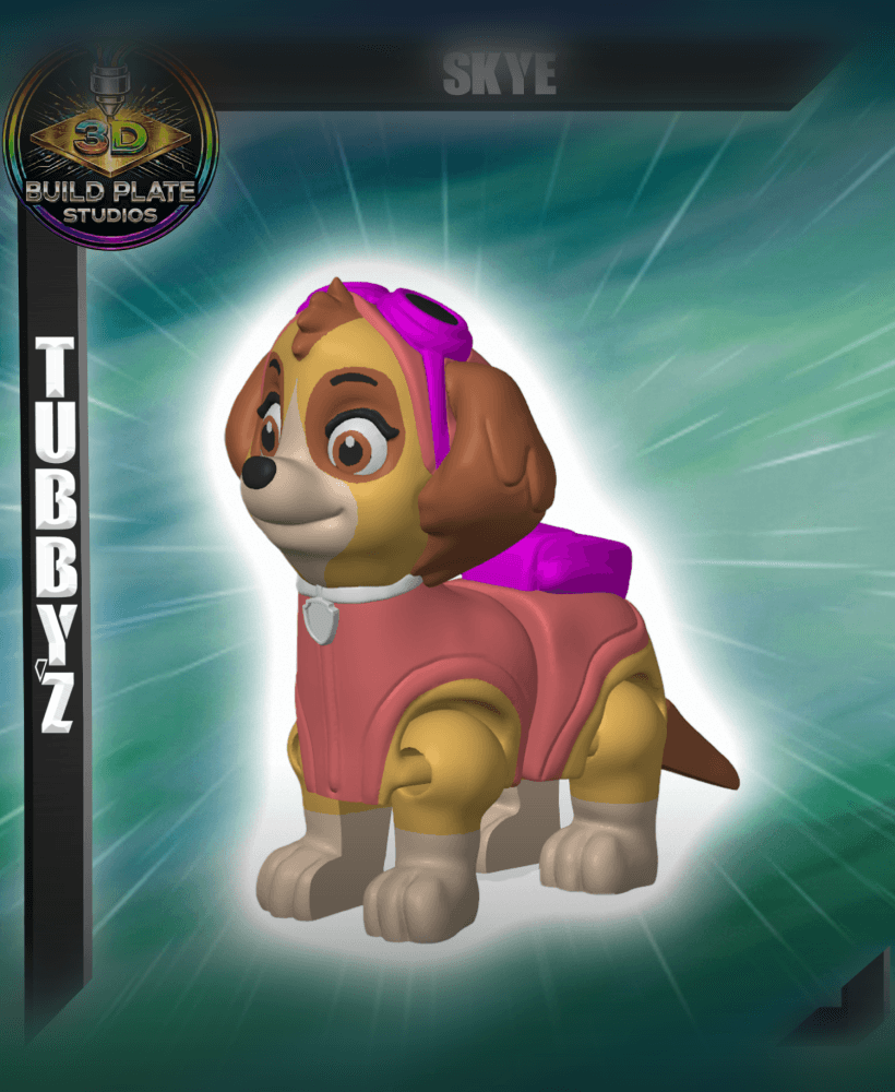 Paw Patrol Skye Multicolor Flexi Print-In-Place 3d model