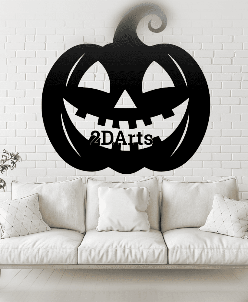 Carved Pumpkin 2D Wall Art/Window Art - Digital STL & SVG Files for 3D Printing and Laser Cutting 3d model
