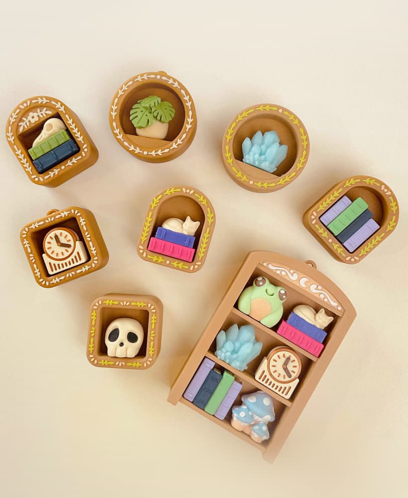 Mini Book Nook Clicker Keychain Fidget Toy Bundle 3d model