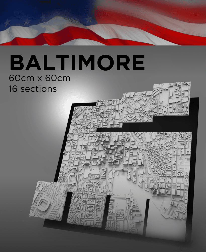 BALTIMORE, Skyline 3D map 3d model