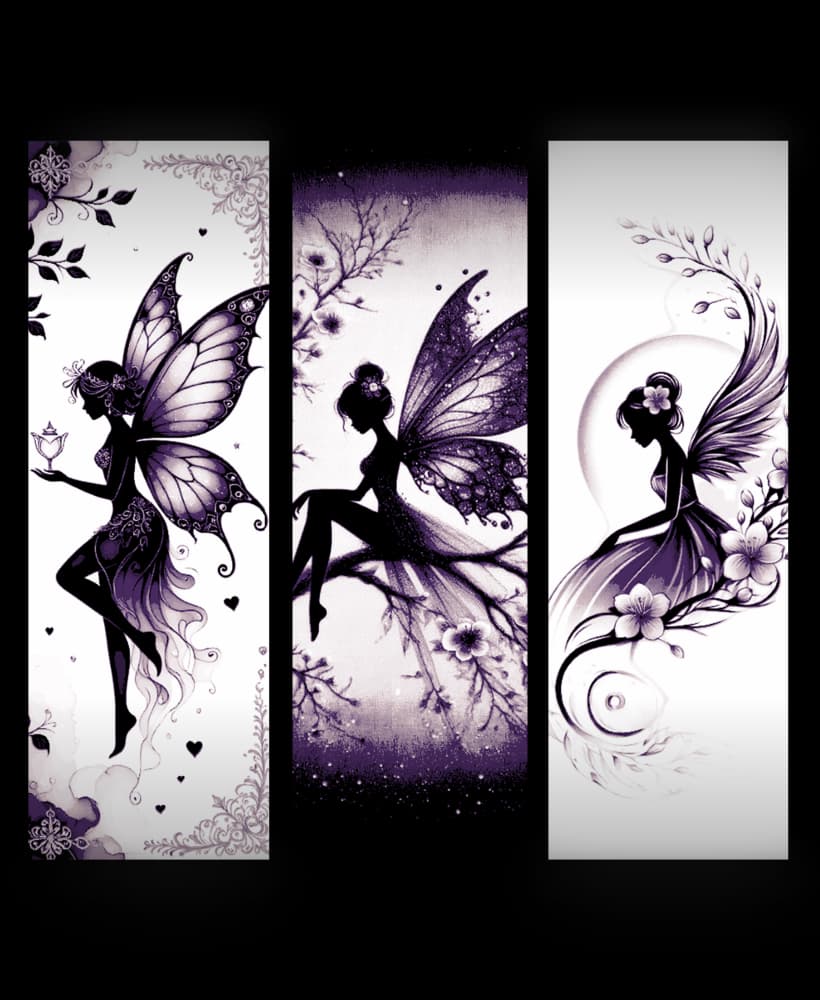 Sometime simple is just better - shadow fantasy fairy designs - set of bookmarks 3d model