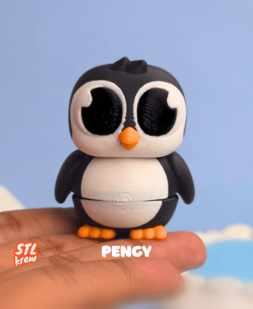Flexi articulated penguin - Standing pose 3d model