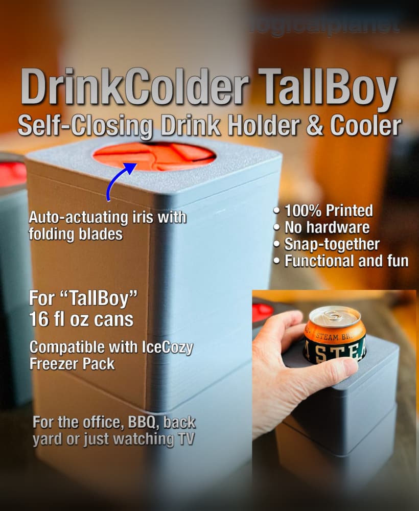 DrinkColder Tallboy (16floz) – Self-Closing Drink Holder & Cooler 3d model