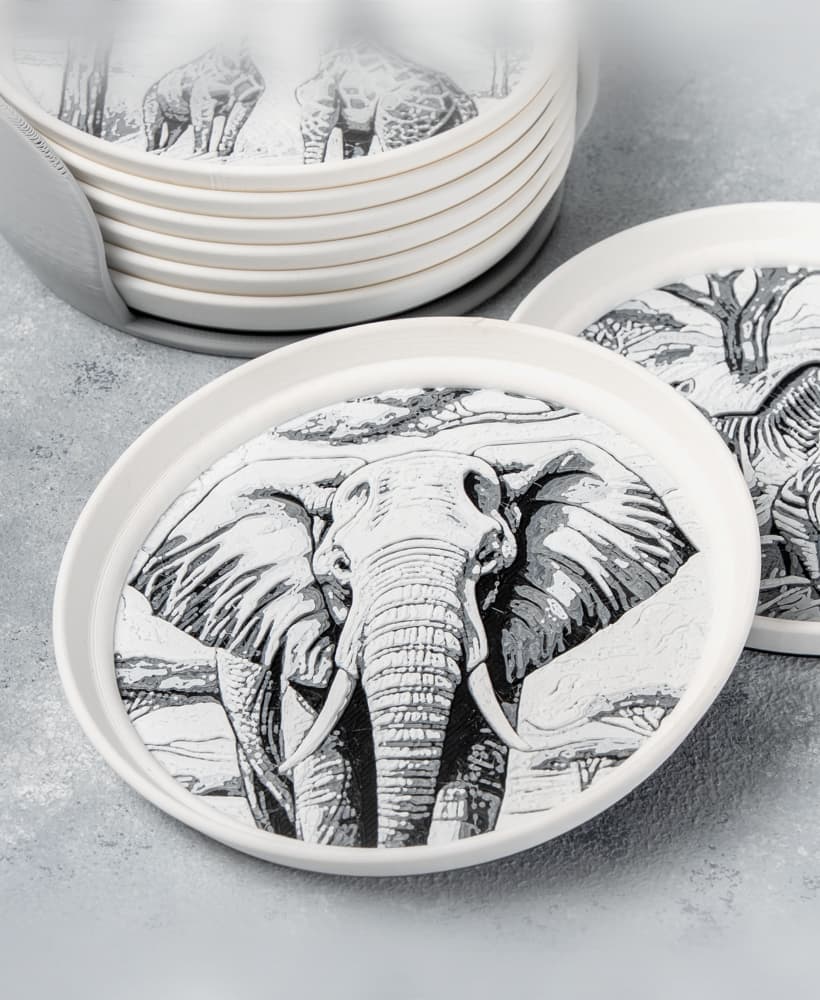 Savanna Wildlife Stackable Coasters 3d model
