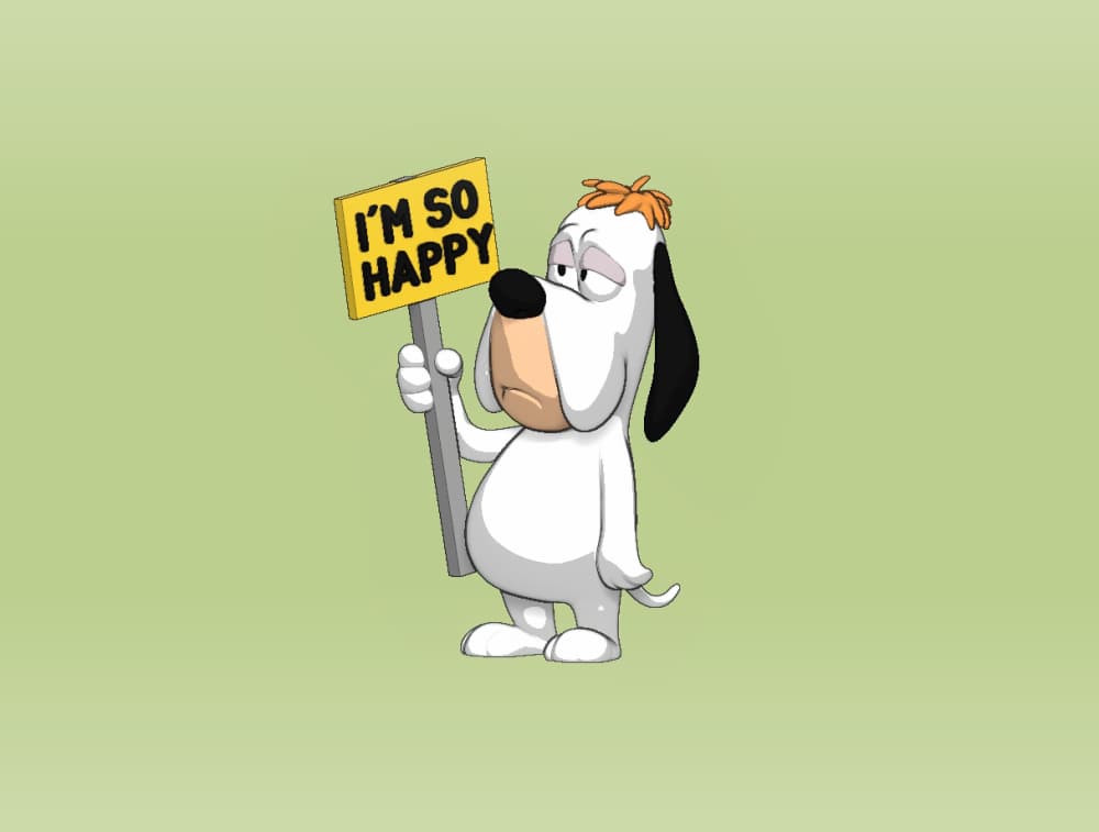 Droopy cartoon character 3d model
