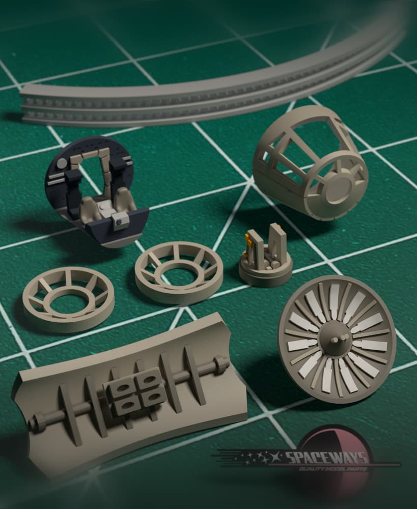 1/350 Millennium Falcon Cockpit Interior and Window/Dish/Engine Replacement 3d model