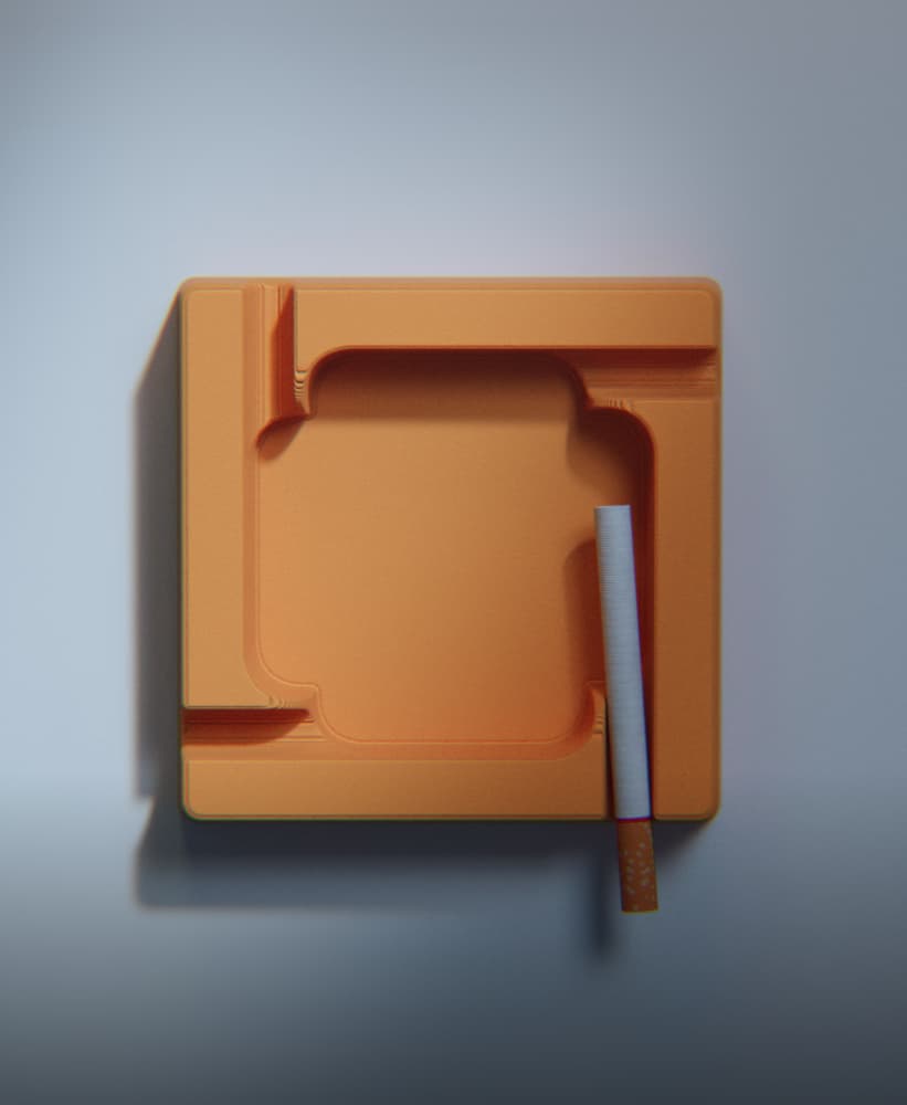 Square Geometric Ashtray | Desk Accessory 3d model