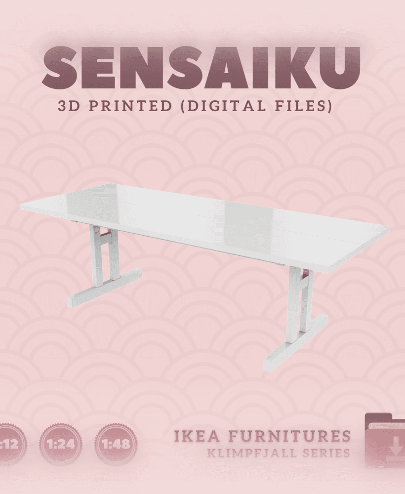 Miniature Replica 19. KLIMPFJALL Dining Table for Miniature Dollhouse - IKEA - 3D Print Instant Down 3d model