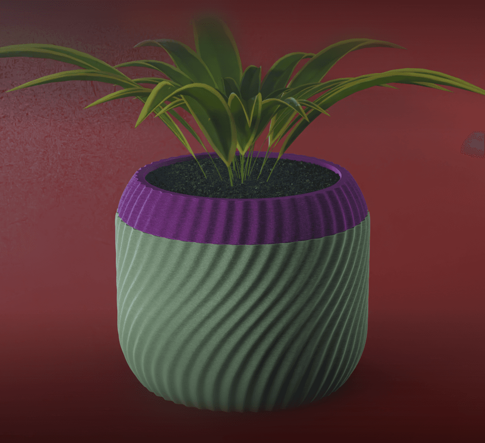 Sei Planter Pot, Wavy Bezier | Small, Medium, Large | Self Watering and Drip Tray 3d model