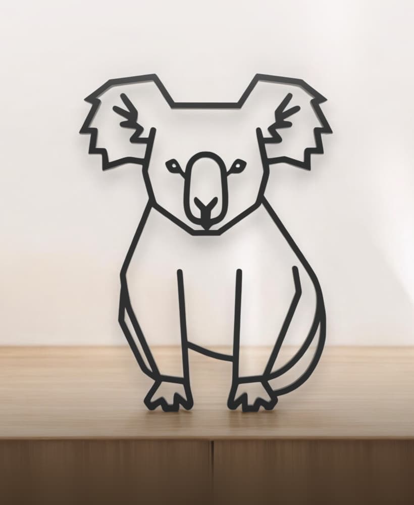Koala Line Art - Desktop Line Art 3d model