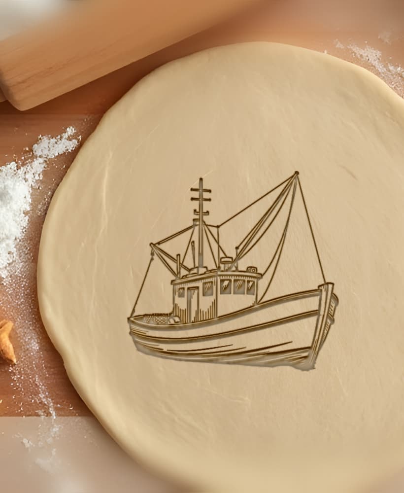 Fishing Boat Cookie Cutter, Biscuit Cutter 3d model