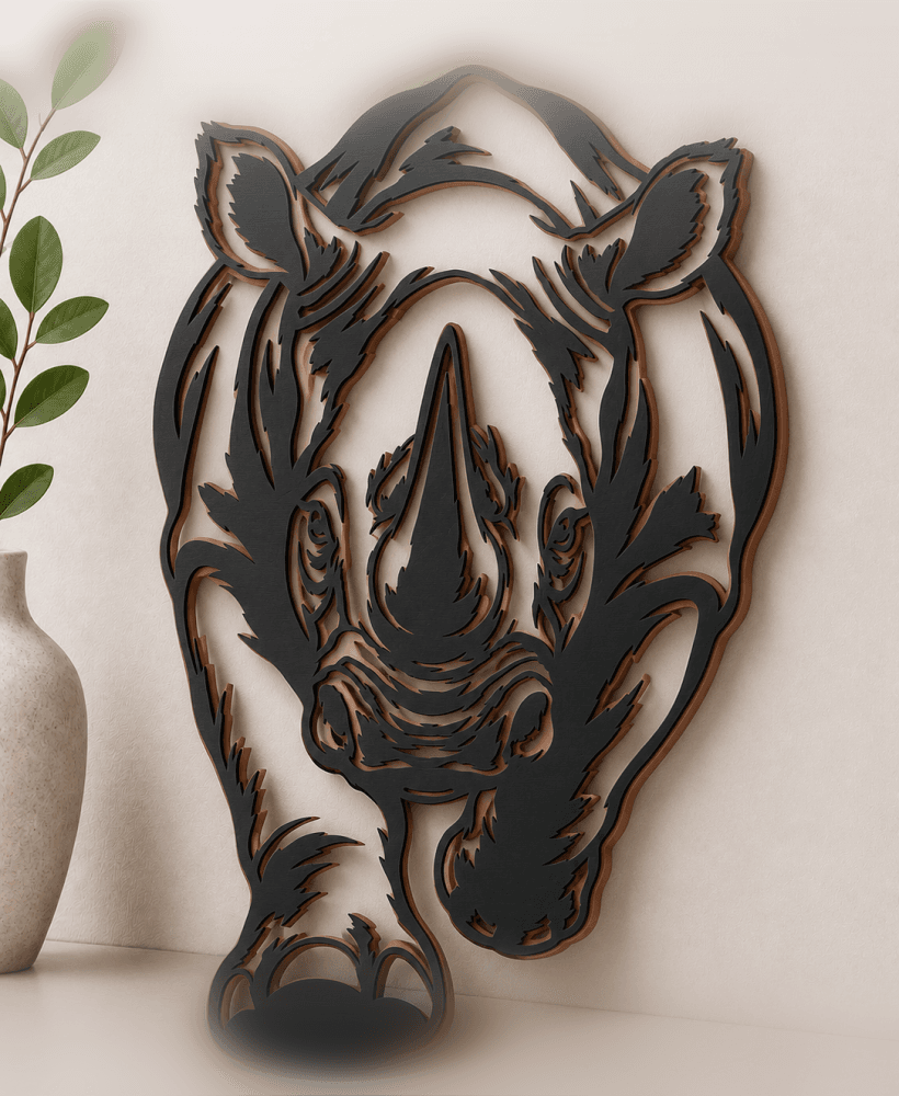 rhino-safari-rhinoceros wall art home decor 3d model