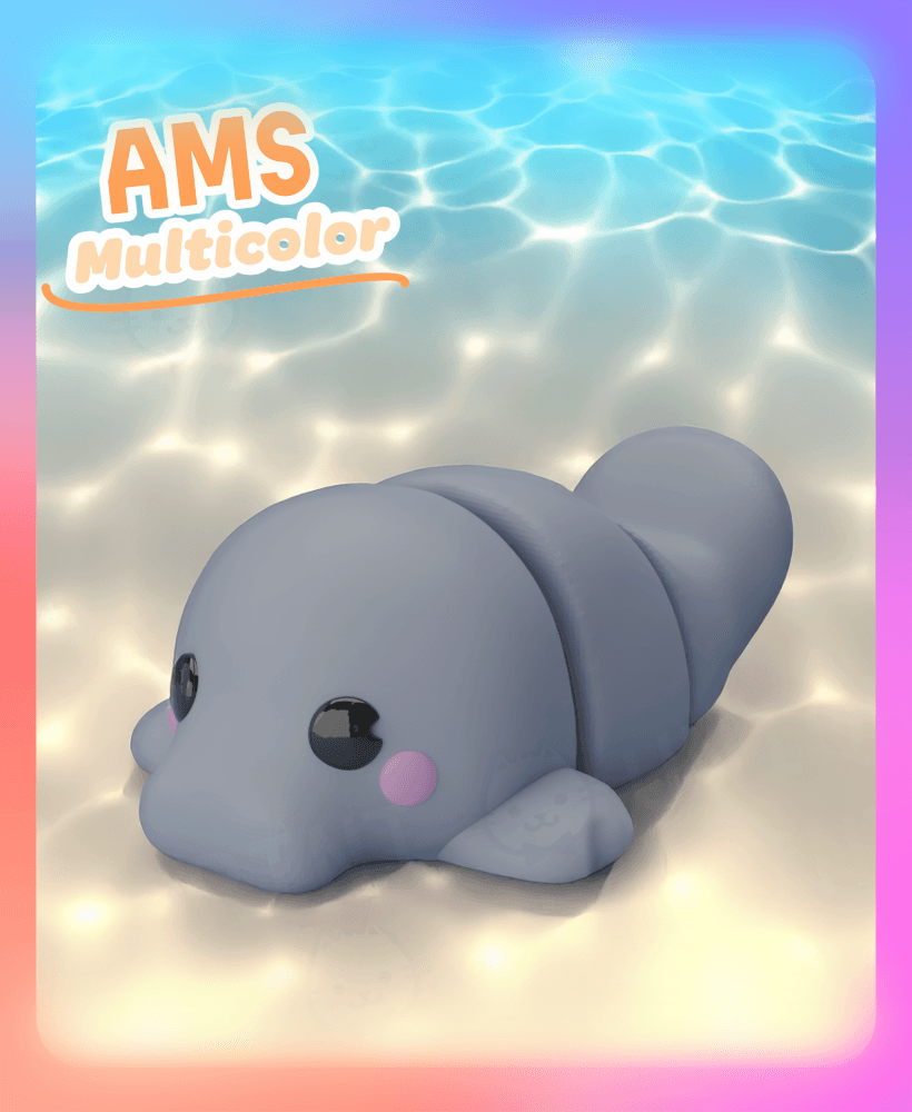 Flexi Manatee Keychain (Multicolor) 3d model