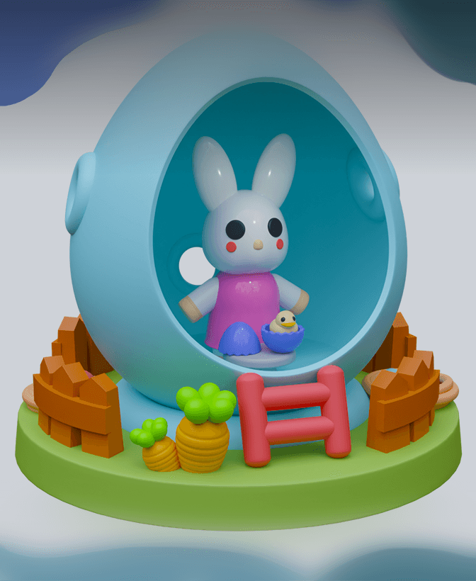 Easter Bunny Aiah 3d model