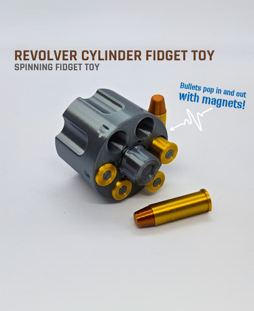 Revolver Cylinder Fidget Spinner Toy 3d model